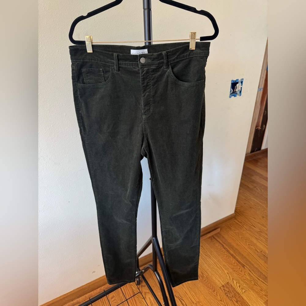 LOFT Olive Corduroy Trousers